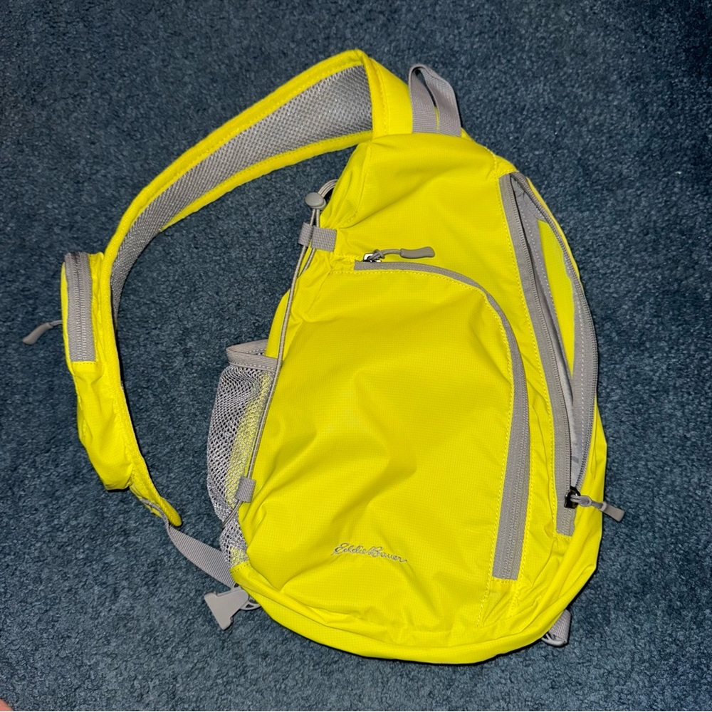 Eddie Bauer Slingback Backpack Gray Neon Yellow